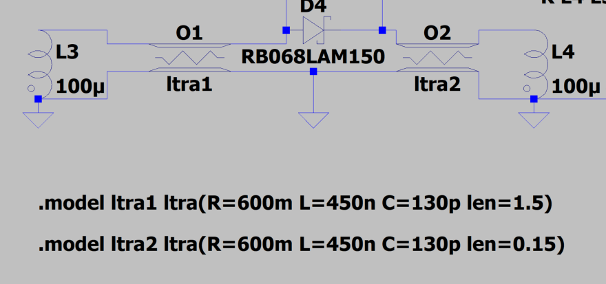 LTspice 传输线模型 ltline 和 tline